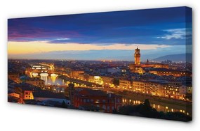 Canvas képek Olaszország Éjszakai panoráma hidak 100x50 cm