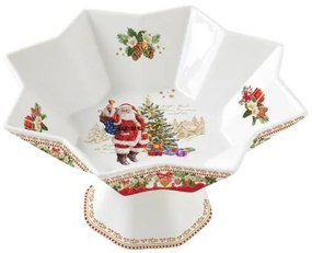 Porcelán süteményes állvány, 18x9,5cm, dobozban, Christmas Memories