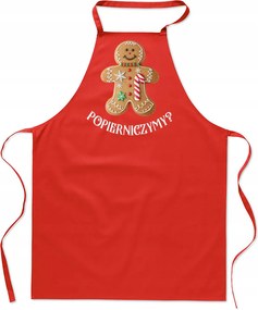 Női Konyhai Kötény férfi karácsonyi pamut nyomott mintás piros