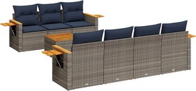vidaXL 8 részes szürke polyrattan kerti ülőgarnitúra párnával