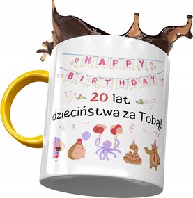 Sárga Bögre Születésnapra 20 20. 20-as Ajándék Nyomtatott Fotóval