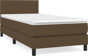vidaXL sötétbarna szövet rugós ágy matraccal 80 x 200 cm