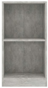 betonszürke szerelt fa könyvespolc 40x24x75 cm