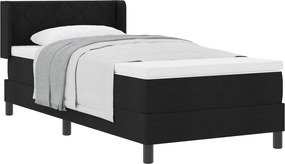 vidaXL Boxrugós ágy matracmal Fekete 190 x 90 cm Poliészter