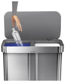 Rozsdamentes acél pedálos szemetes szelektív hulladékhoz 58 l Dual - simplehuman