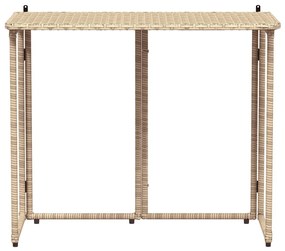 bézs polyrattan összecsukható kerti asztal 90x51x75 cm