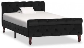 Fekete bársony ágykeret 100 x 200 cm