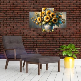 Kép – Napraforgós váza (90x60 cm)
