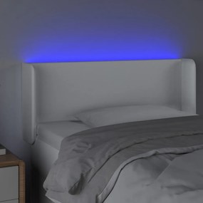 fehér műbőr LED-es fejtámla 83x16x78/88 cm