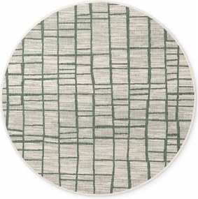 Zöld-krémszínű kerek kültéri-beltéri szőnyeg ø 200 cm Haringey Crouch – Ted Baker