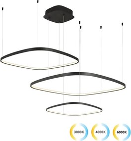 Dimmelhető LED kábeles csillár LORENZO LED/70W/230V 3000/4000/6000K fekete + távirányító