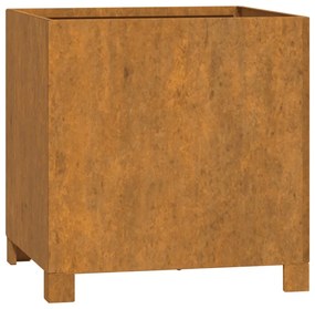 Rozsda színű corten acél növénytartó lábbal 42 x 40 x 43 cm