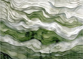 Kép - Zöld és fehér fodrok (70x50 cm)