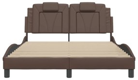 barna ágykeret Viana LED-ekkel matrac nélkül 140 x 190 cm