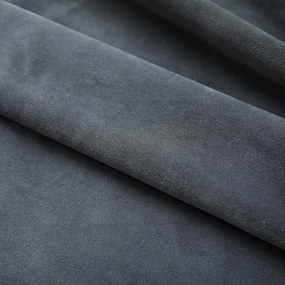 2 db antracitszürke bársony sötétítőfüggöny kampókkal 140x225