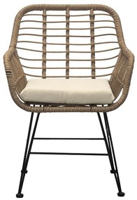 Kerti Bútor Szett 1+2, Fém + Polyrattan, Bézs. AZ-F1208 NAT