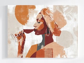 Vászonkép Canvas Absztrakt Nő Profil Portré Bor Boho 100x75
