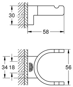 GROHE 41049000 - Kettős akasztó SELECTION fényes króm