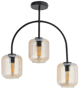 SIGMA LIGHTING 32244 SHINE Mennyezeti Csillár Borostyán, Fekete E27 IP20