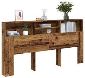 antik fa színű szerelt fa áthidalószekrény 200 x 19 x 103,5 cm