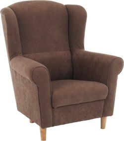 Füles fotel, barna szövet, CHARLOT