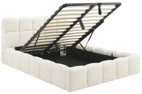 Krém Bouclé Franciaágy Ágyneműtartóval. 140x200 MURACJA