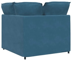 kék moduláris kanapé sarokmodul párnákkal 100 cm