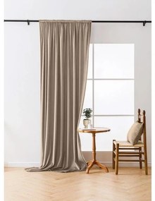 Világosbarna sötétítő VELVET függöny 140x250 cm Felfüggesztés: Fém gyűrűk