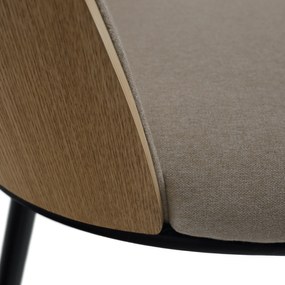 Étkezőszék, bézses barna/natúr fa/fekete, VUDIA