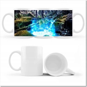 Fotó bögre Vízesés a folyón Hegyek Sziklák