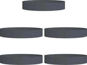 vidaXL Ültető gyűrű 5 pcs Antracit 120 x 120 x 20 cm