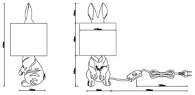 Globo 21633G - Asztali lámpa RABBIT 1xE27/25W/230V