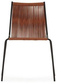 Terrakotta színű fém rakásolható étkezőszék szett 2 db-os Emily – Marckeric