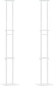 vidaXL Kiállító Állvány 2 pcs Fehér 30 x 23,5 x 210 cm Acél