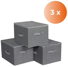 SongmicsHome ELVIS tárolódobozok, 3 db, 40x30x25cm, szürke
