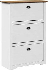 vidaXL cipőállvány "BODO" Fehér és barna 80x35x118 cm
