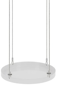 Függő dekoratív fém tálca, fehér, 24 cm átmérőjű