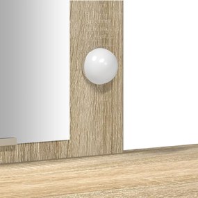 Piperasztal LED világítással Sonoma tölgyben, 102x33x135 cm