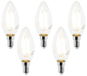 5 db E14 LED lámpa B35 átlátszó 2.2W 470 lm 2700K