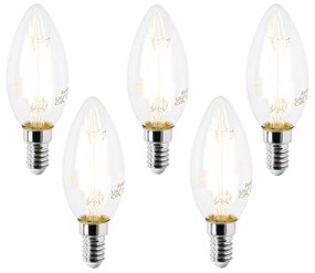 5 db-os E14 LED izzó B35 átlátszó 2,2W 470 lm 2700K