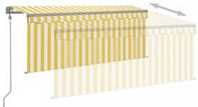 sárga-fehér automata kihúzható napellenző redőnnyel 3 x 2,5 m