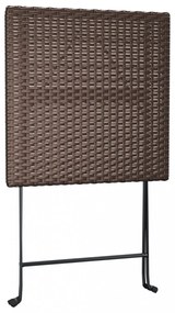 3 részes barna összecsukható polyrattan bisztrószett