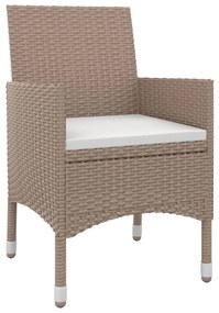 3 részes polyrattan és üveg kerti étkezőgarnitúra párnákkal