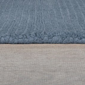 Sötétkék kézi szövésű gyapjú szőnyeg 120x170 cm Textured Wool Border – Flair Rugs
