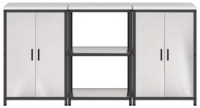 Konyhai Tároló Készlet polcokkal 3 pcs Ezüst 180 x 50 x 92 cm