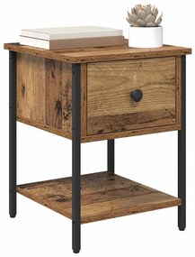 Éjjeli asztal fiókkal 2 pcs Régi fa 34 x 35,5 x 45 cm Faanyag