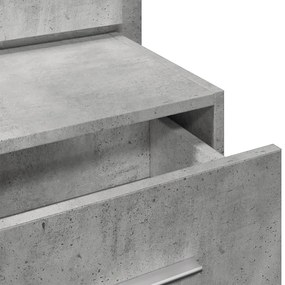 betonszürke falra szerelhető éjjeliszekrény LED-világítással