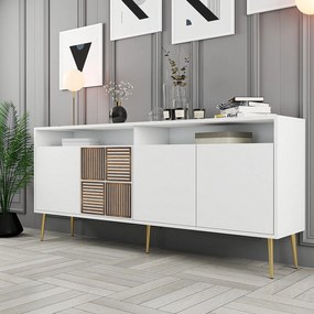 Konzolasztal Milan - Fehér, Arany