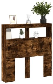 füstös tölgy színű áthidalószekrény LED-ekkel 100 x 17 x 102 cm