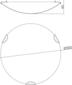Globo 40402-2 Mennyezeti króm, fehér üveg , ø: 300, H:65, exkl. 2xE27 ILLU 60W 230V